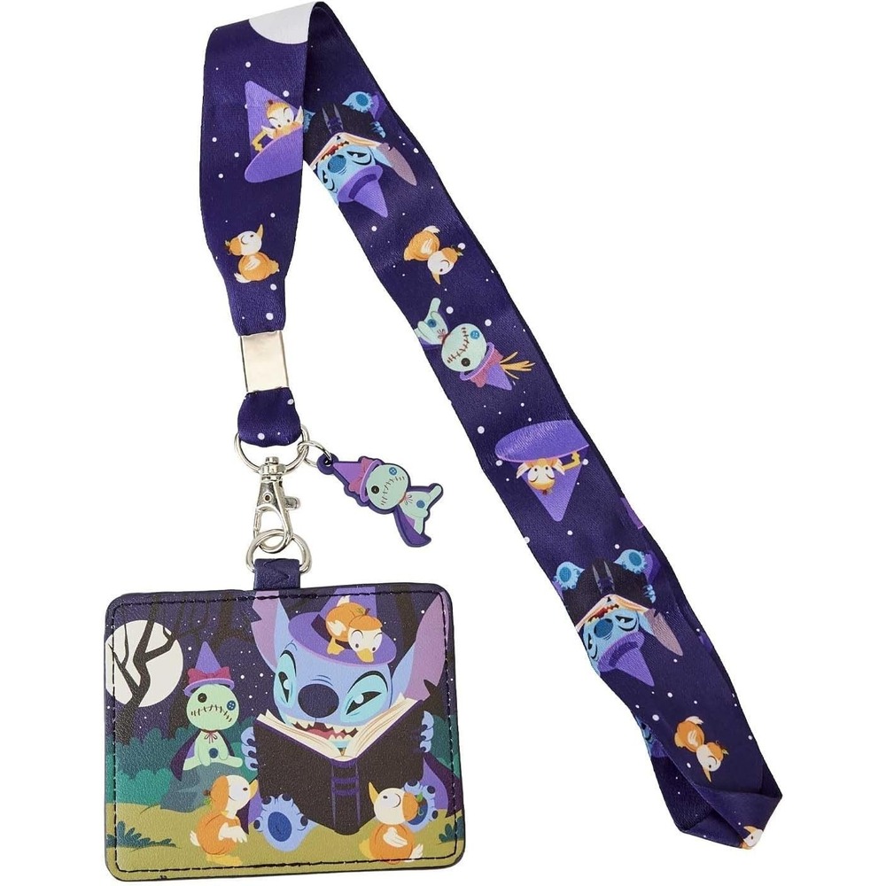 Disney Loungefly Halloween Stitch & Scrump  ID / Lanyard  NEW